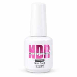 Nails Done Right HEMA-free gel base coat in a 15 mL professional bottle