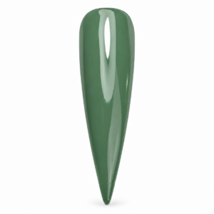 Riversbend dark green cream gel polish shown on a glossy nail swatch