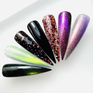 Halloween gel polish swatches from the Witches Brew bundle