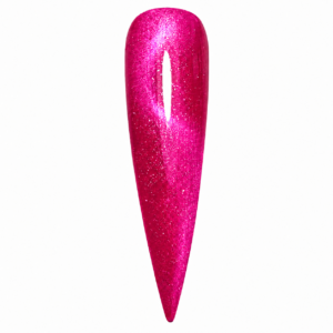 Pinktober HEMA-free hot pink reflective cat eye gel polish nail swatch