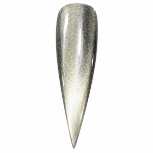 Ring It In white gold cat eye gel polish swatch with luminous magnetic shimmer
