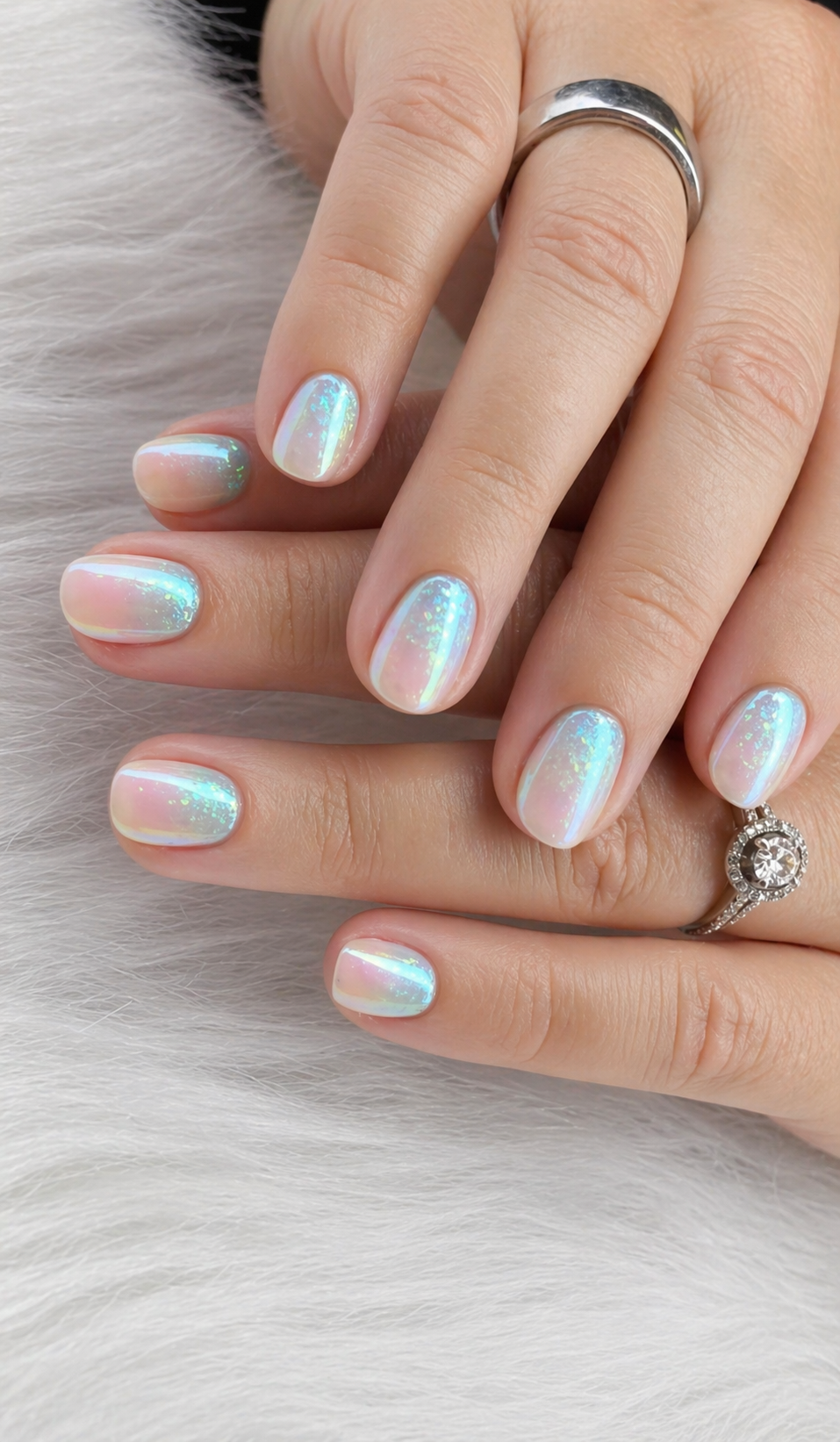 Natural nails with builder gel overlay using the Nails Done Right Grow Out Method