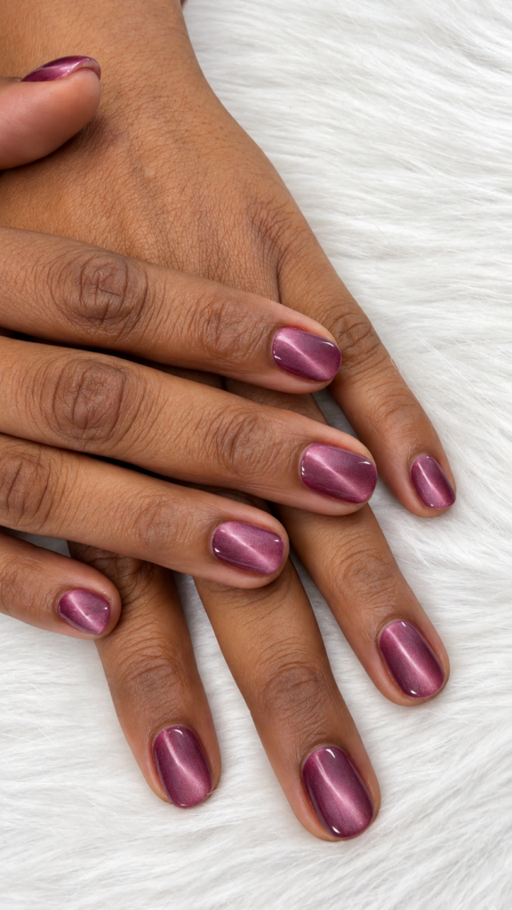 Mauvelous Cat Eye Gel Polish as worn by client
