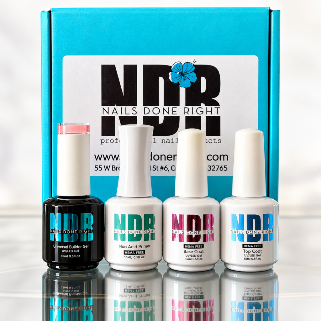 September nail subscription box with 4 HEMA-free essential nail products