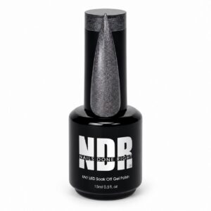 Black Ice Holo charcoal black holographic gel polish by Nails Done Right
