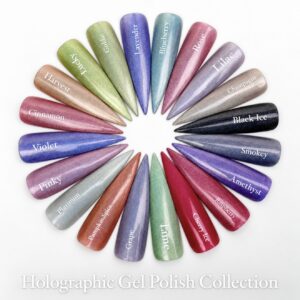 Nails Done Right complete Holographic Gel Polish Collection color wheel with 20 shades