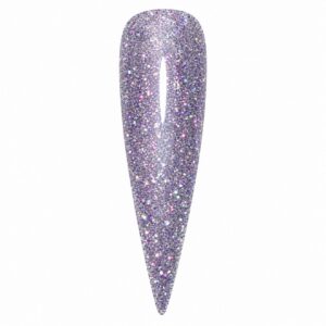 Ava Lavender flash reflective gel polish swatch with holographic glitter