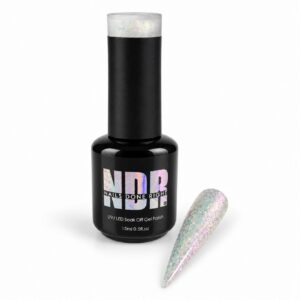 Charlotte pink iridescent glitter gel polish bottle by Nails Done Right