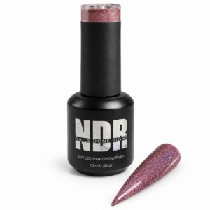 Raspberry Holo holographic gel polish bottle by Nails Done Right