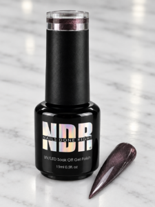 Gimme S’mores brown cat eye gel polish with cocoa magnetic shimmer