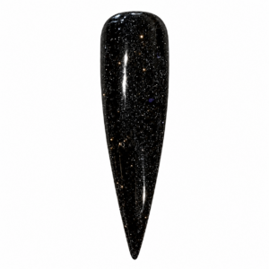 Cleopatra black flash reflective gel polish swatch with fine glitter