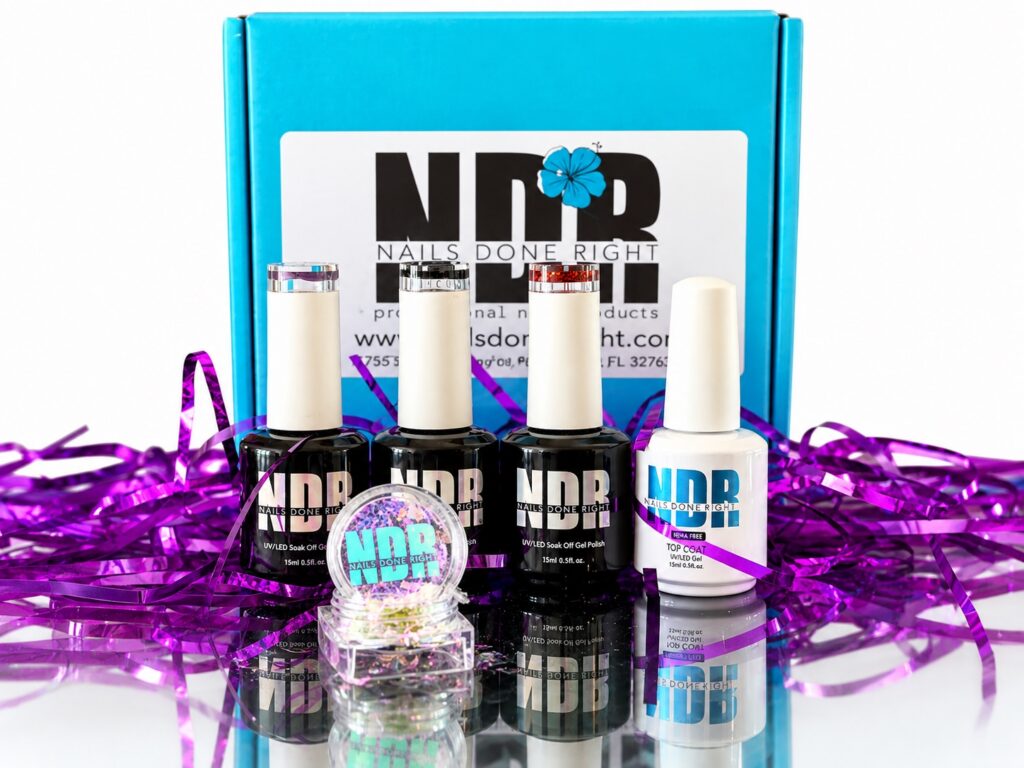 October 2026 NDR Pro Membership box featuring Mauvelous, Wednesday, Showgirl, No-Cleanse Top Coat, and Luscious Lavender Chrome Flakes