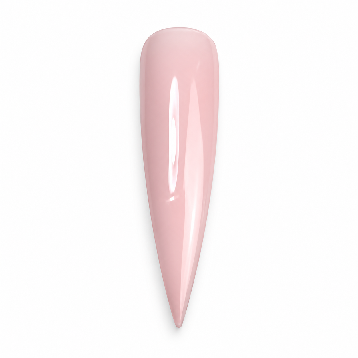 Lucky 13 sheer pink gel polish on a glossy nail swatch against a white background